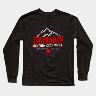 Retro Ski Revelstoke B.C Canada Skiing and Mountain Biking Paradise Long Sleeve T-Shirt